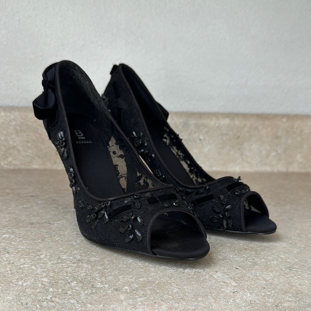 Bakers Black Women's Peep-Toe Heels
